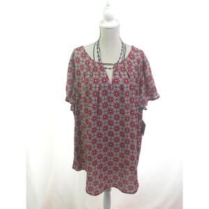 Liz Claiborne Career Blouse Rose Quartz Foulard XL